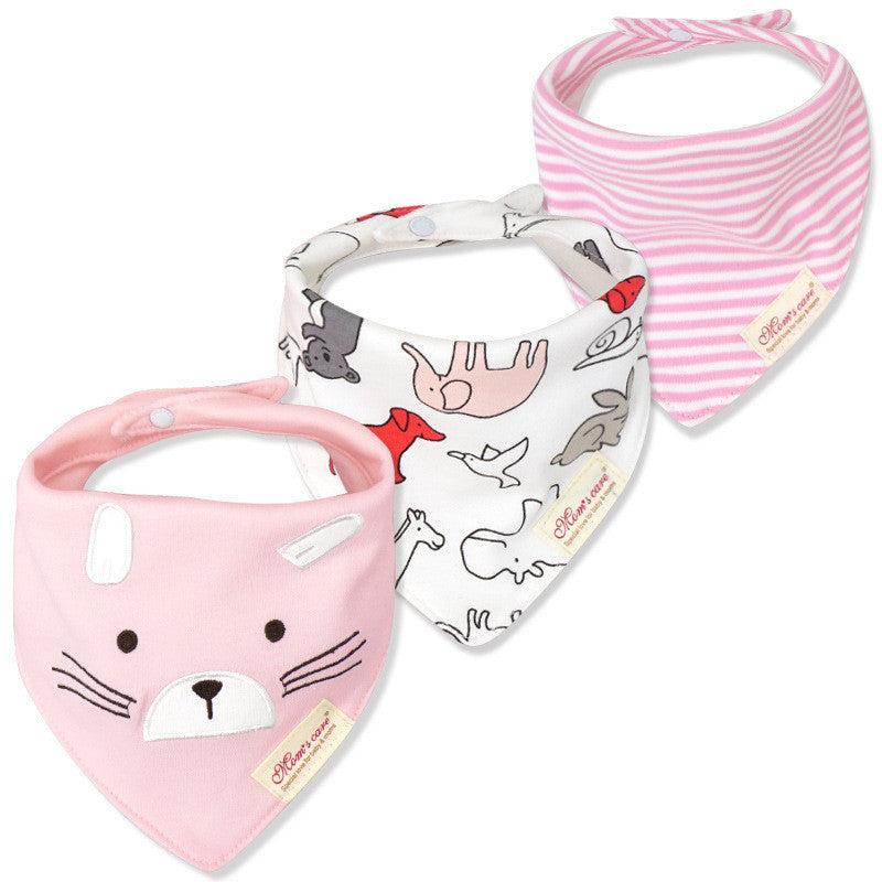 Bavoir en forme de double triangle pour bébé, serviettes à salive pour enfants, pack de 3