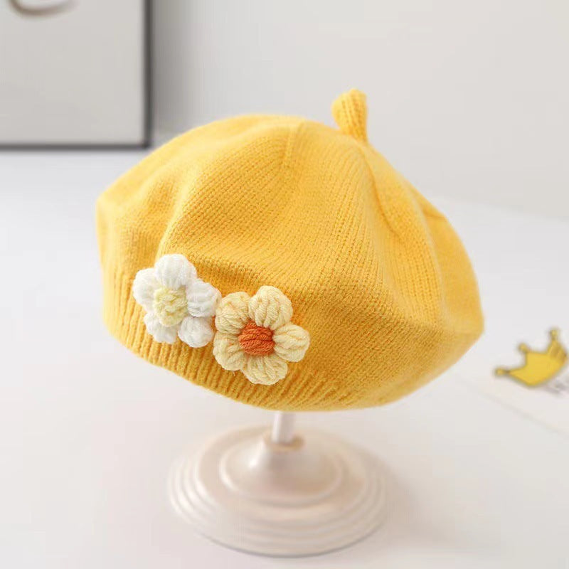 Béret bébé fille Béret tricoté en laine