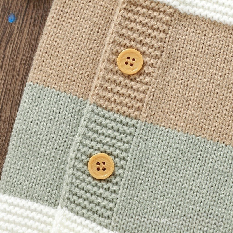 Pyjama une pièce rayée tricotée