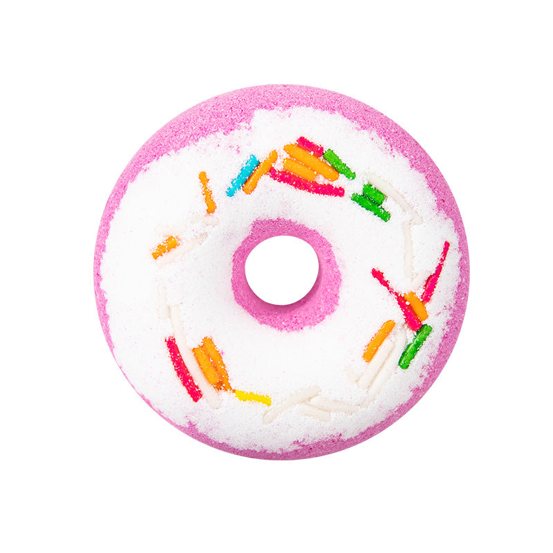 Bombe de bain en forme de donuts de fleurs séchées Explosion Sel de bain Sel de bain à l'huile d'aromathérapie