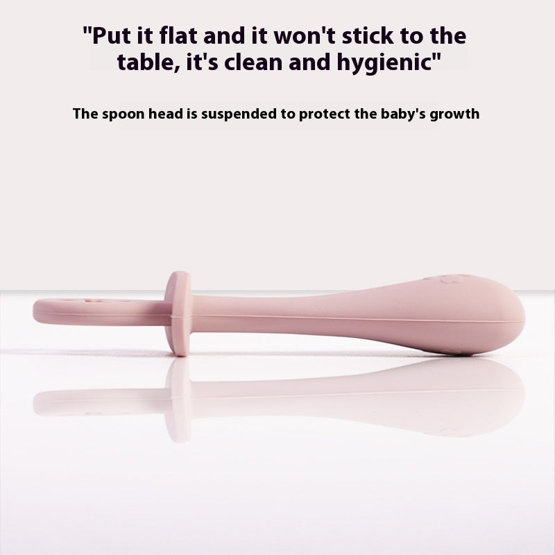 Cuillère simple en silicone pour bébé de couleur pure