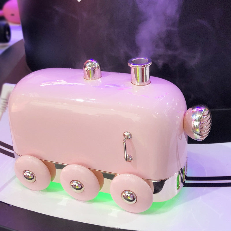 Petit humidificateur en forme de train, style rétro, silencieux, mini USB.