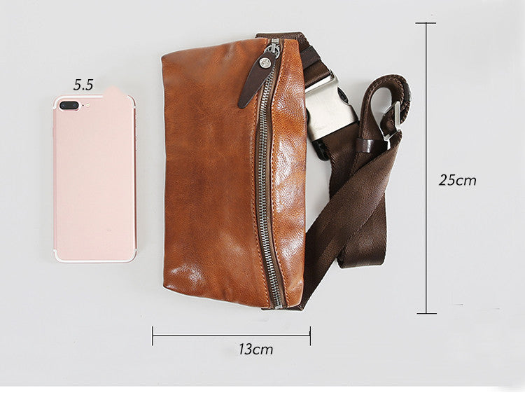 Sac bandoulière décontracté pour homme en cuir