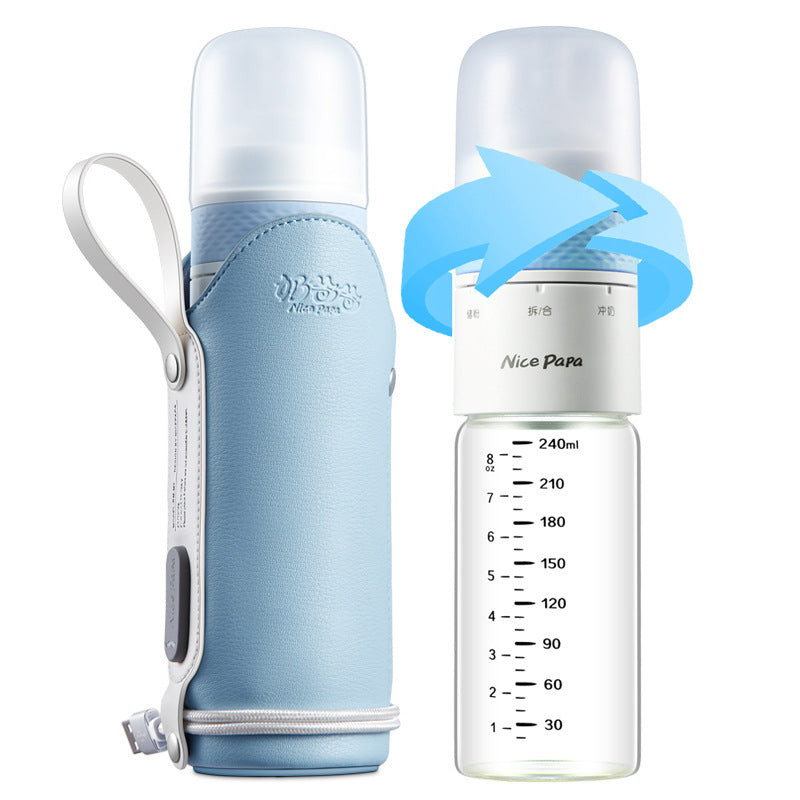 Biberon en verre portable pour bébé, bouteille de stockage de lait thermostatique
