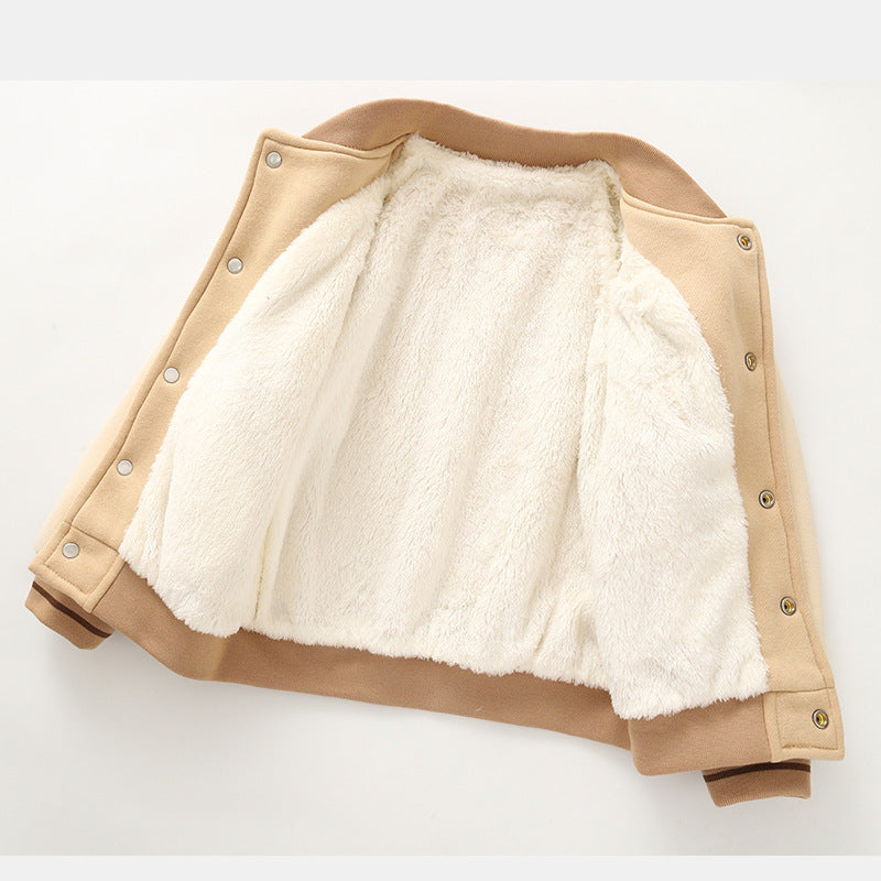 Manteau de vêtements en coton d'uniforme de baseball doublé polaire