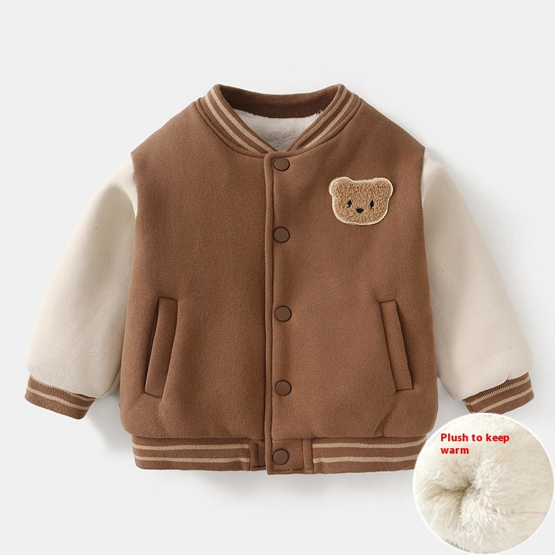 Manteau de vêtements en coton d'uniforme de baseball doublé polaire