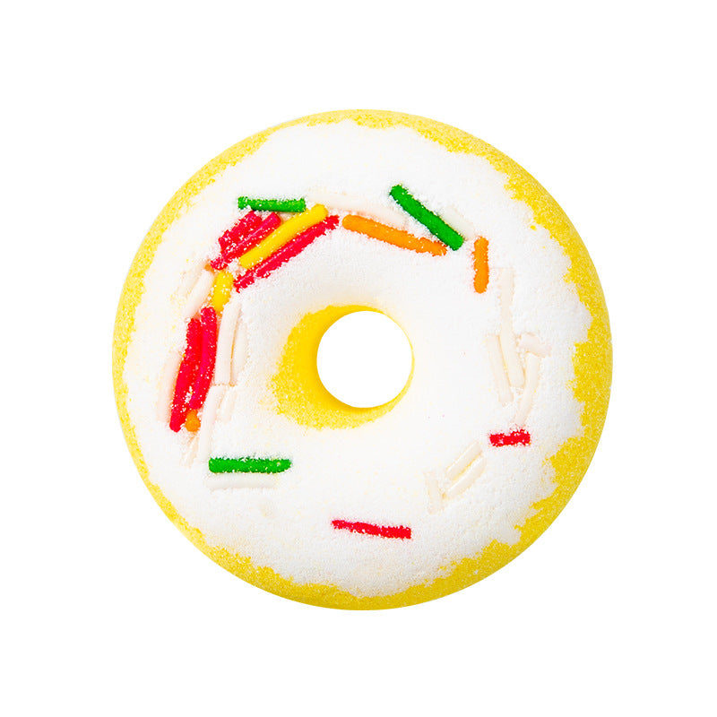 Bombe de bain en forme de donuts de fleurs séchées Explosion Sel de bain Sel de bain à l'huile d'aromathérapie