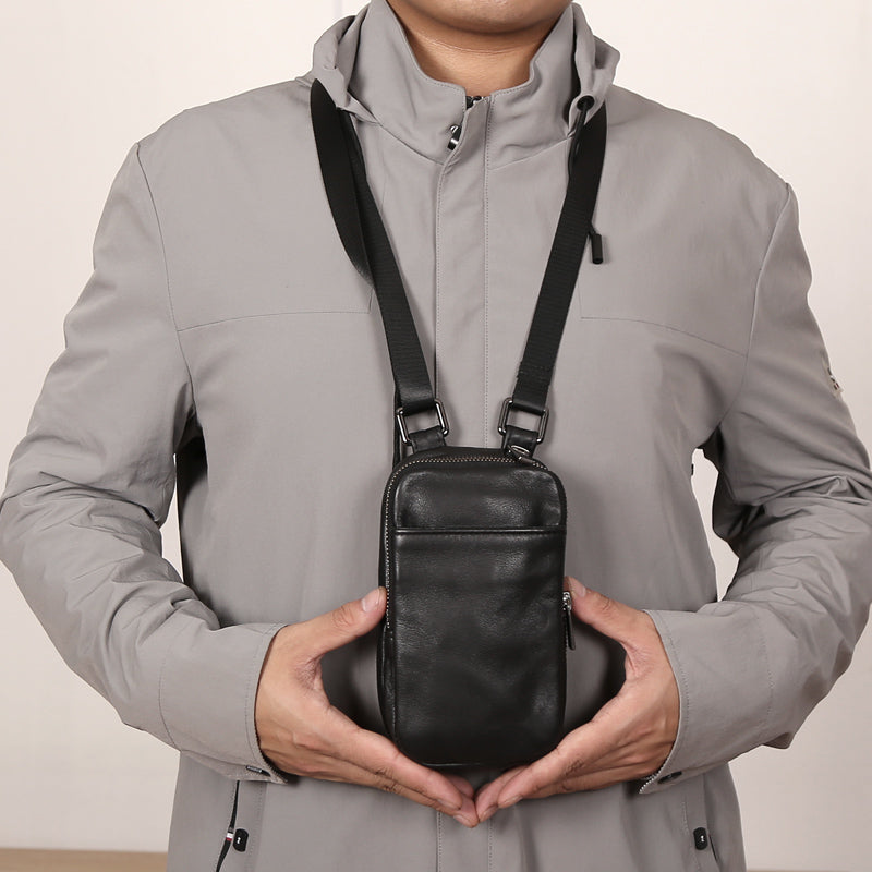 Sac bandoulière oblique en cuir pour homme