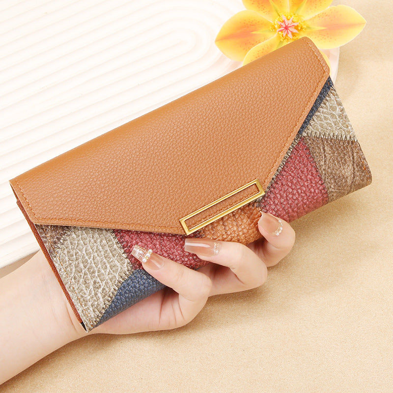 Petit porte monnaie rétro fine à boucle en cuir