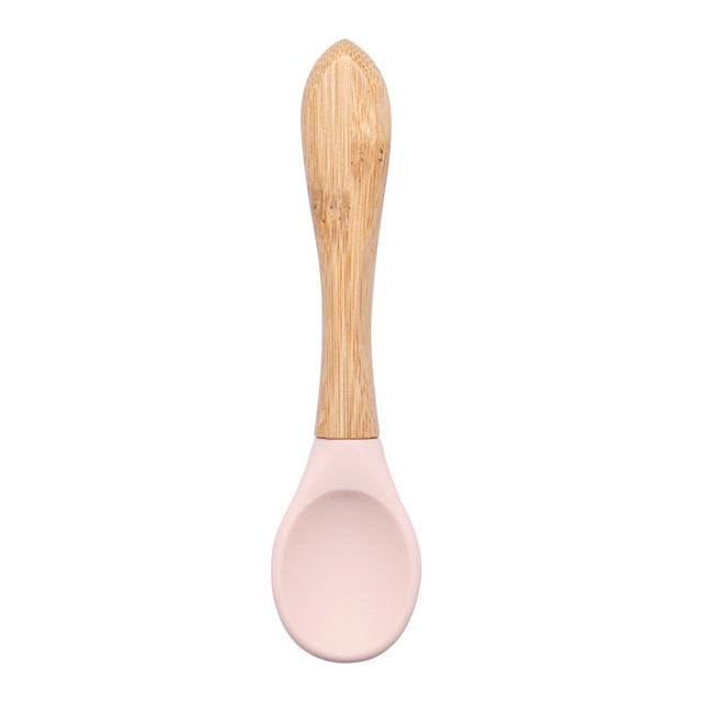 Cuillère en silicone et bois