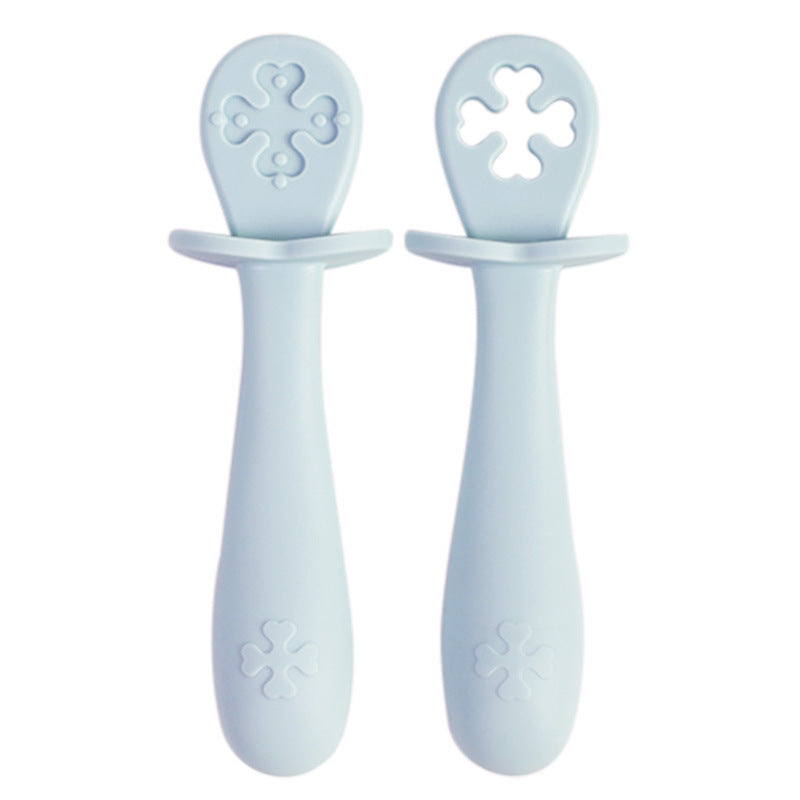 Cuillère simple en silicone pour bébé de couleur pure