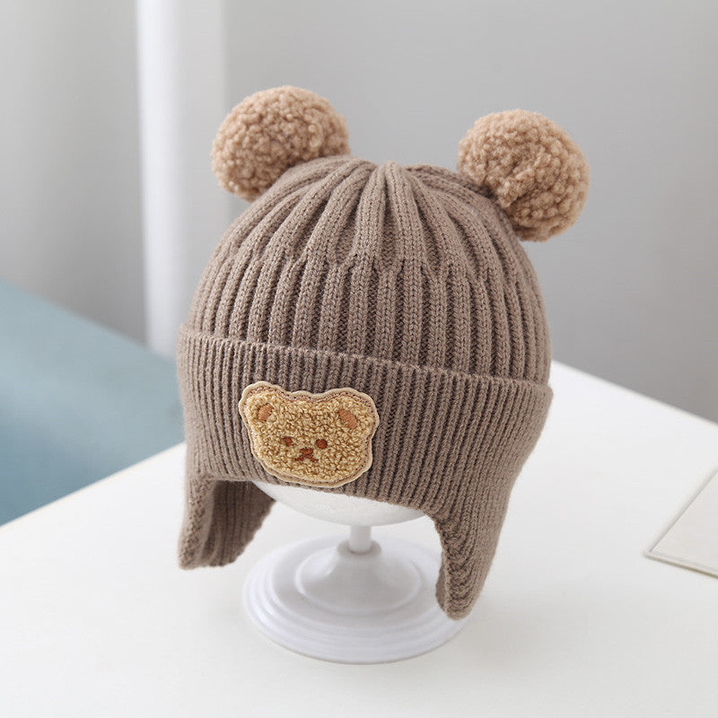 Bonnet chaud cache-oreilles en laine tricoté
