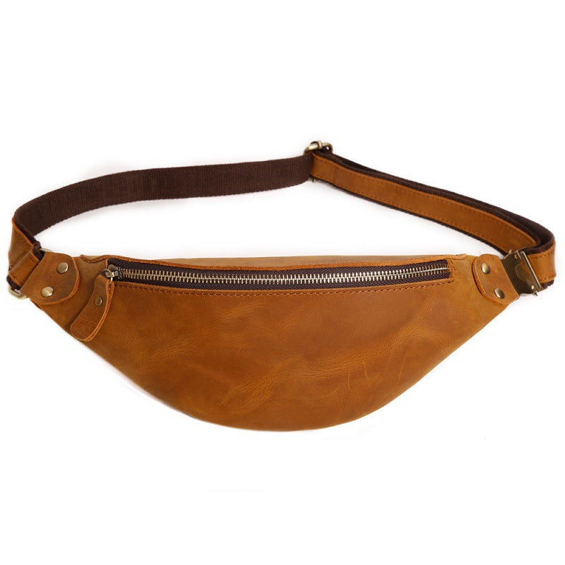 Sac banane vintage pour homme en cuir