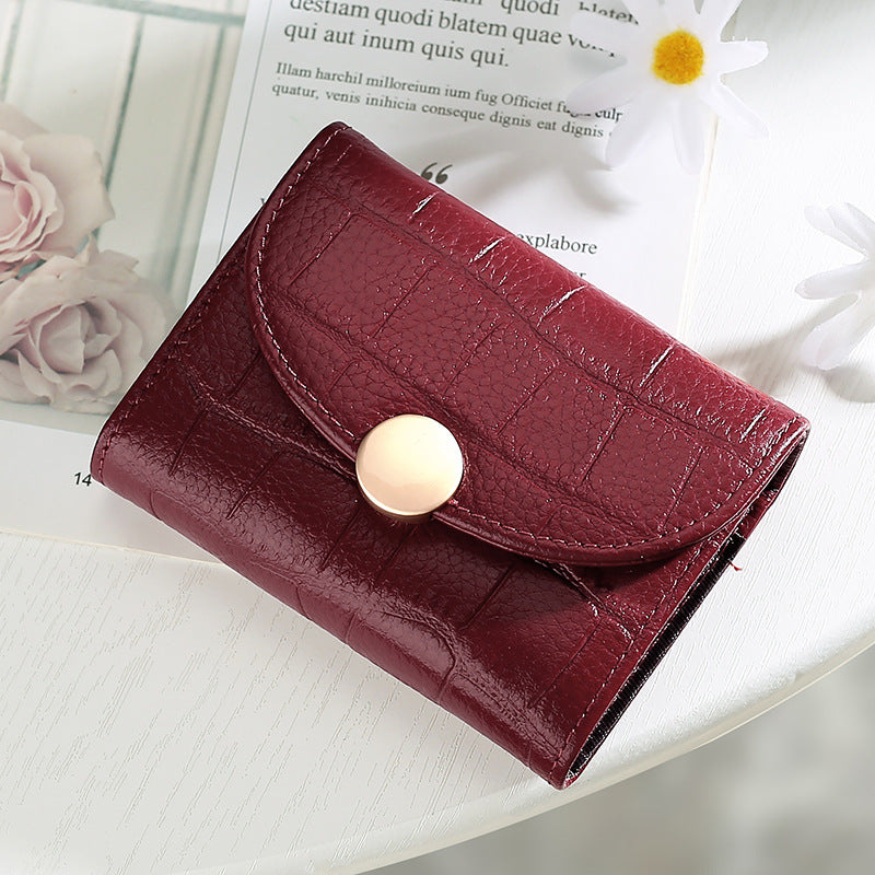 Petit portefeuille compact en cuir
