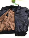 Veste en cuir PU à col rond