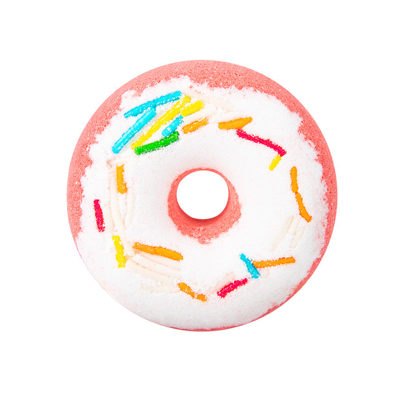 Bombe de bain en forme de donuts de fleurs séchées Explosion Sel de bain Sel de bain à l'huile d'aromathérapie