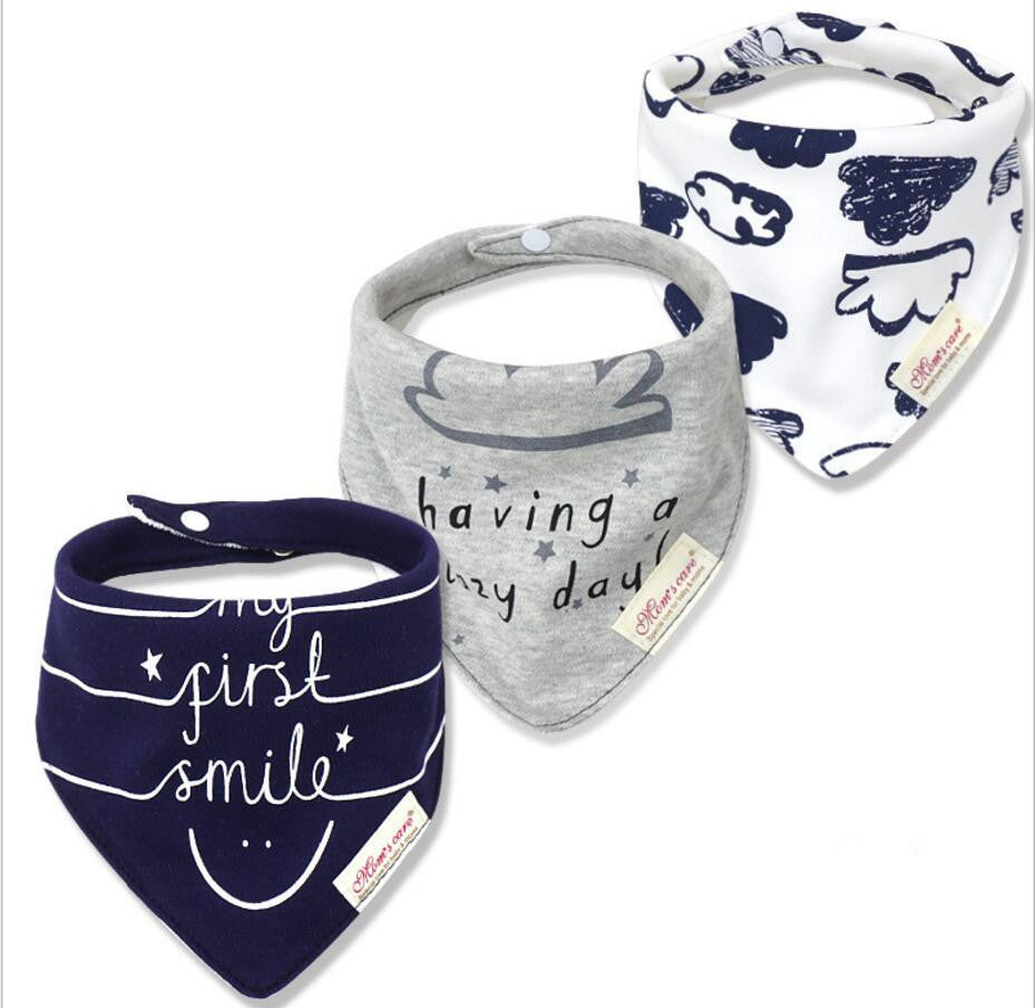 Bavoir en forme de double triangle pour bébé, serviettes à salive pour enfants, pack de 3