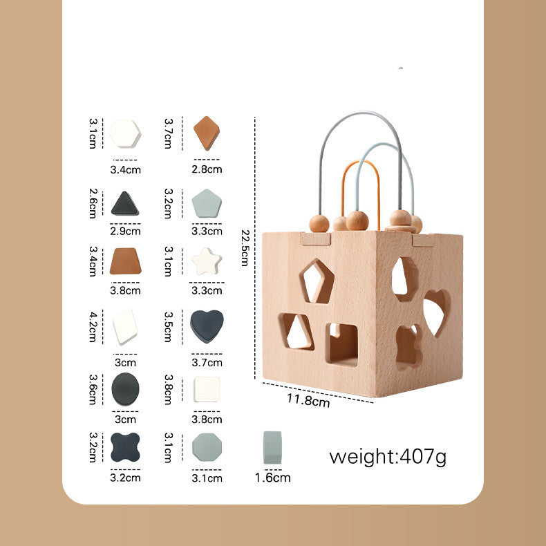 Blocs de puzzle en bois perforés pour bébés