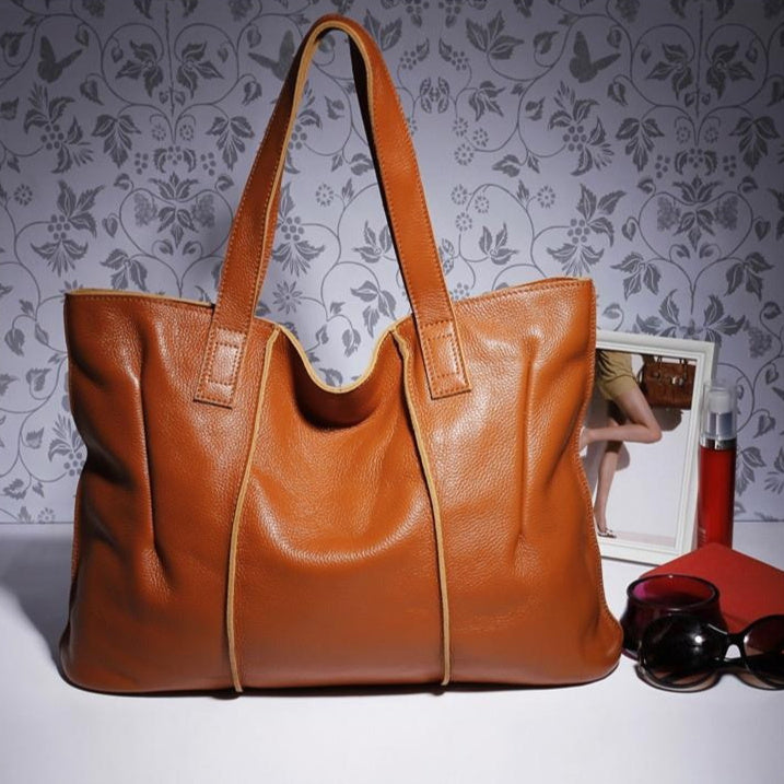 Sac cabas bandoulière simple en cuir