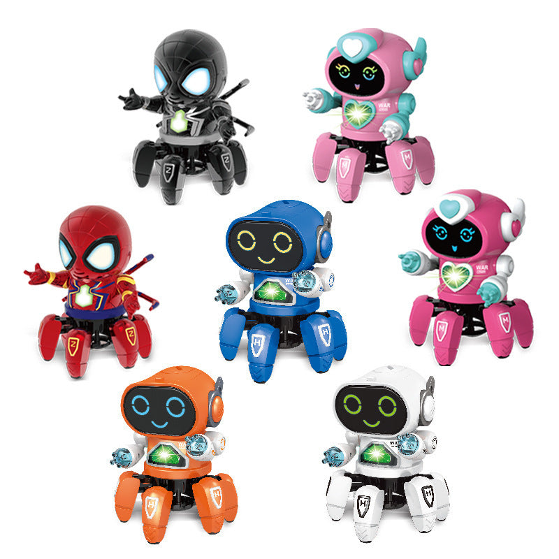 Robot électronique à six pinces dansant, jouet musical et lumineux