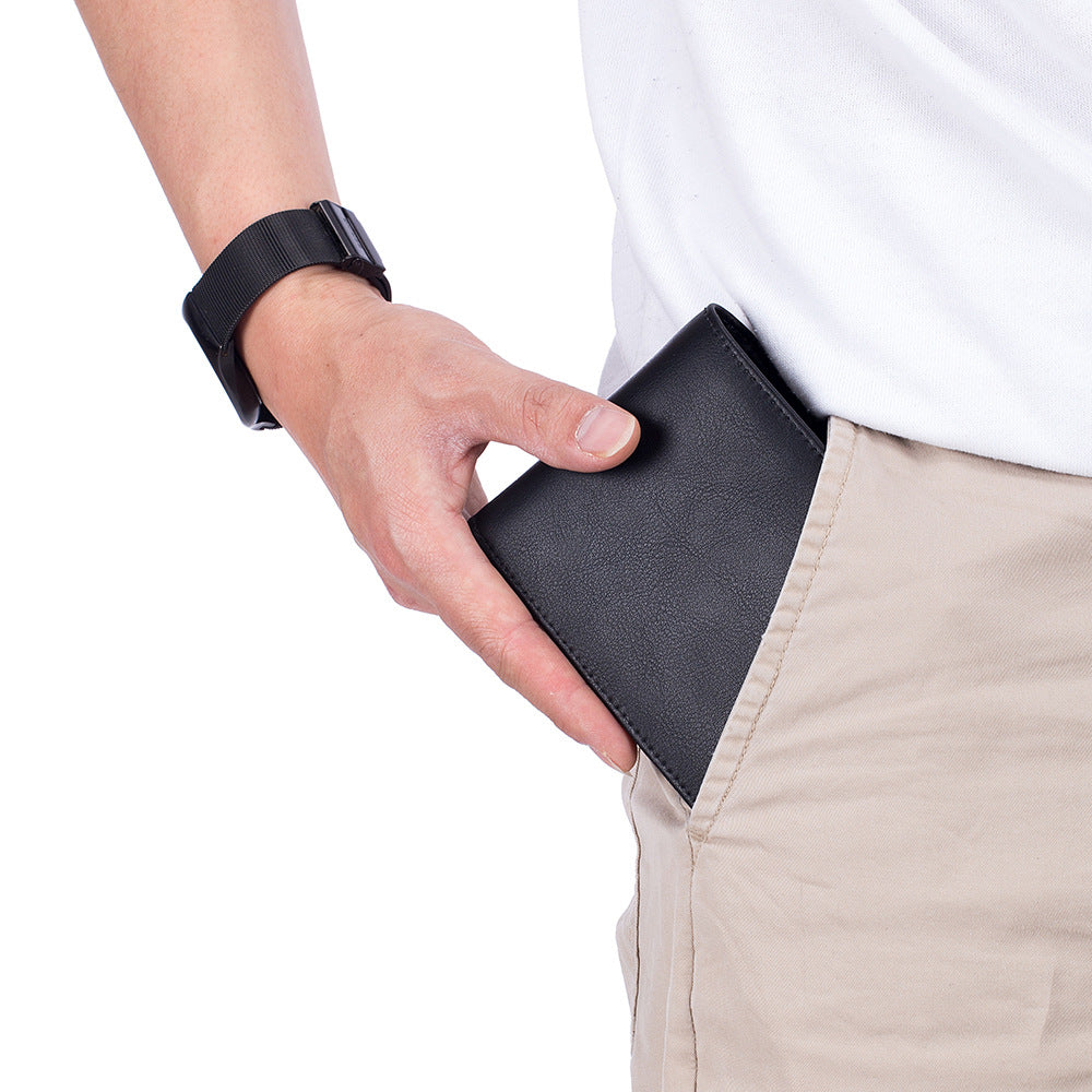 Portefeuille trifold en cuir de vachette doux pour hommes