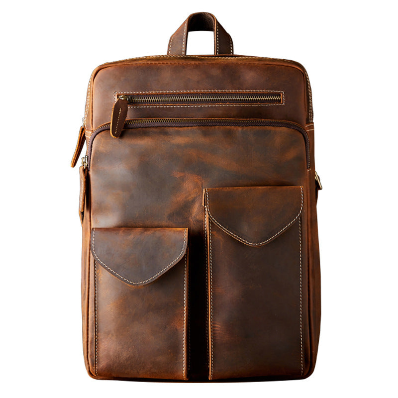 Sac à dos pour homme en cuir Crazy Horse fait main