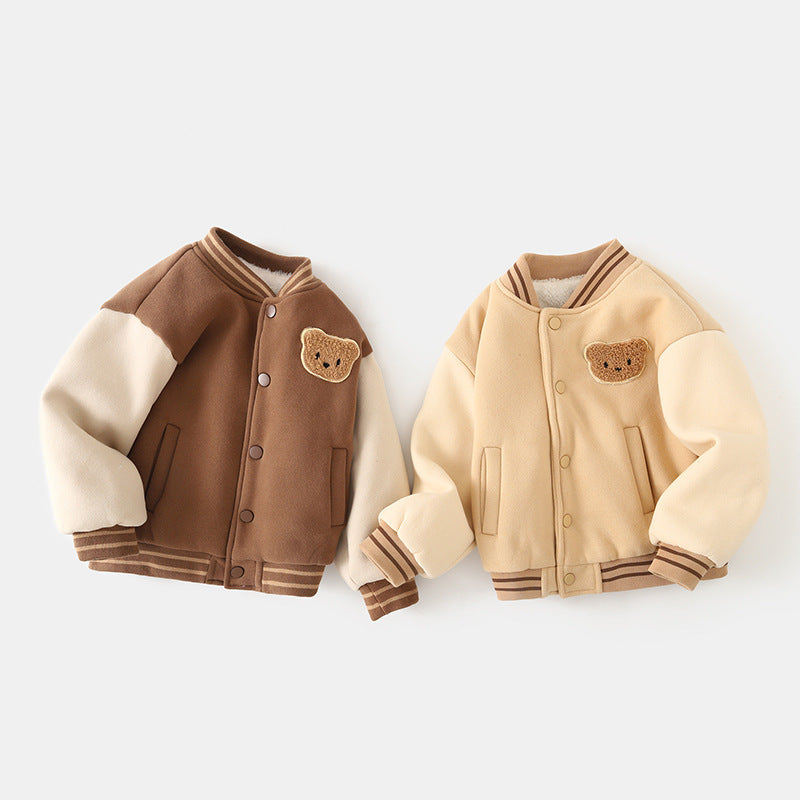 Manteau de vêtements en coton d'uniforme de baseball doublé polaire