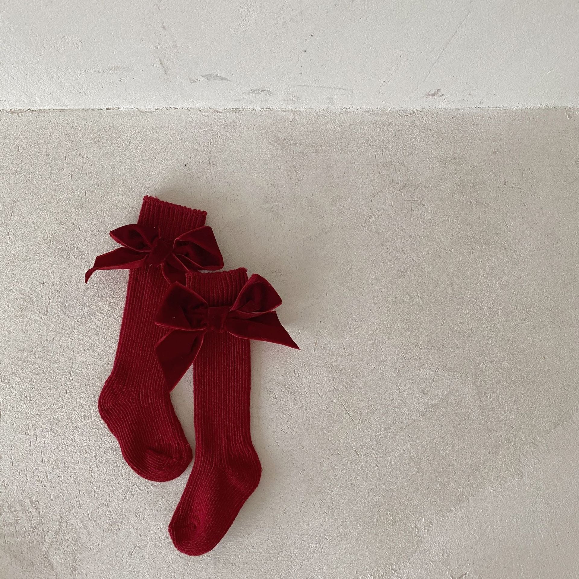 Chaussettes en laine pour fille avec noeud