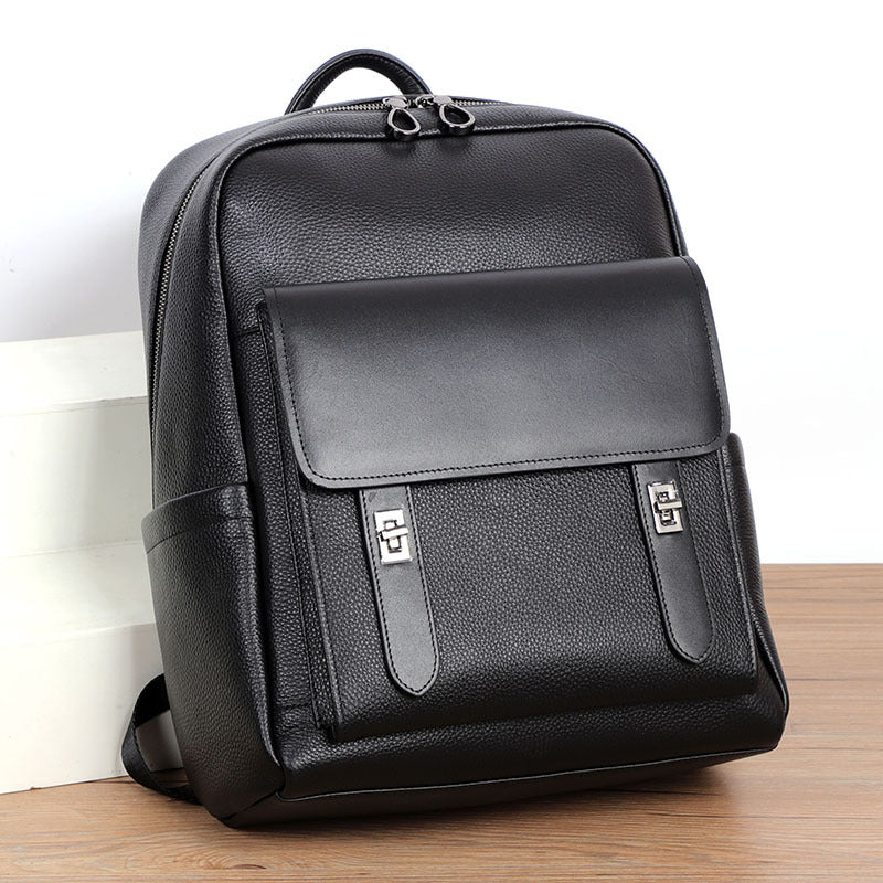 Sac à dos de voyage d'affaires grande capacité pour homme en cuir