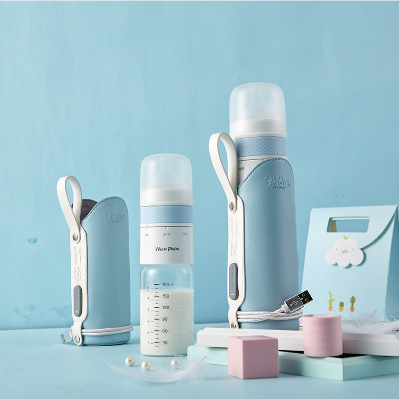 Biberon en verre portable pour bébé, bouteille de stockage de lait thermostatique