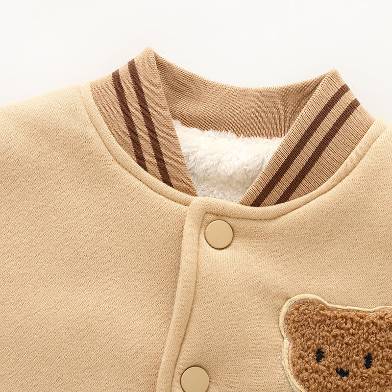 Manteau de vêtements en coton d'uniforme de baseball doublé polaire