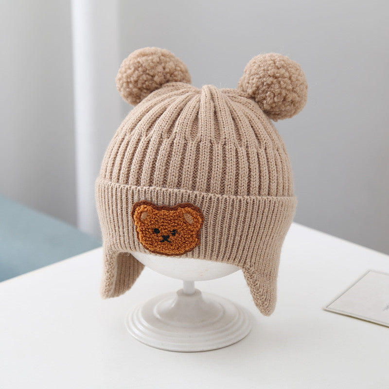 Bonnet chaud cache-oreilles en laine tricoté