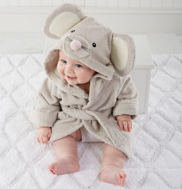 Serviettes de bain pour bébé en coton avec des dessinateurs d'animaux mignons, peignoirs de bain pour enfants, peignoirs à capuche pour bébé.
