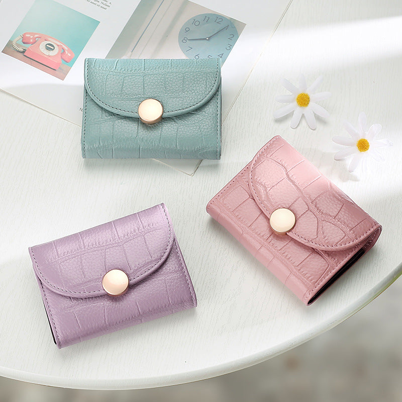 Petit portefeuille compact en cuir