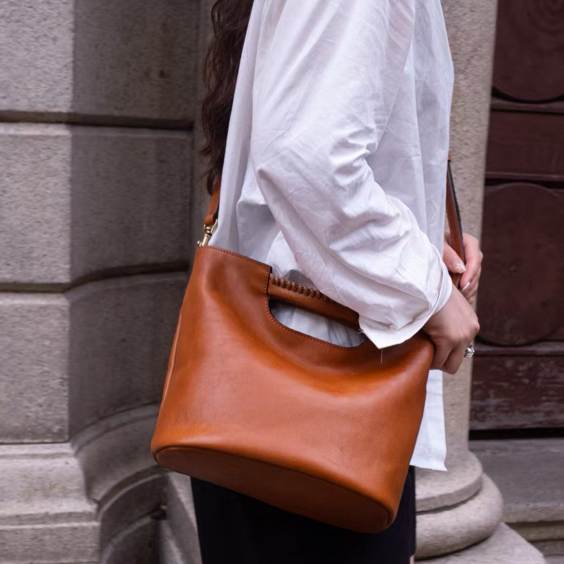 Sac à main bandoulière Cortex pour femme en cuir