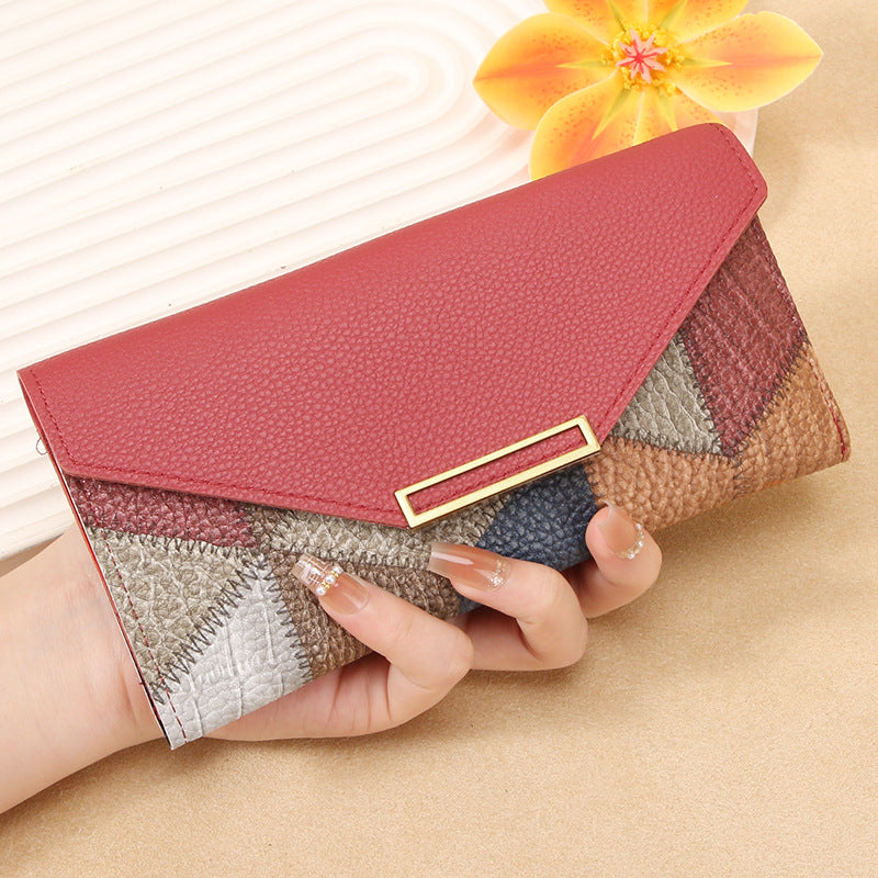 Petit porte monnaie rétro fine à boucle en cuir