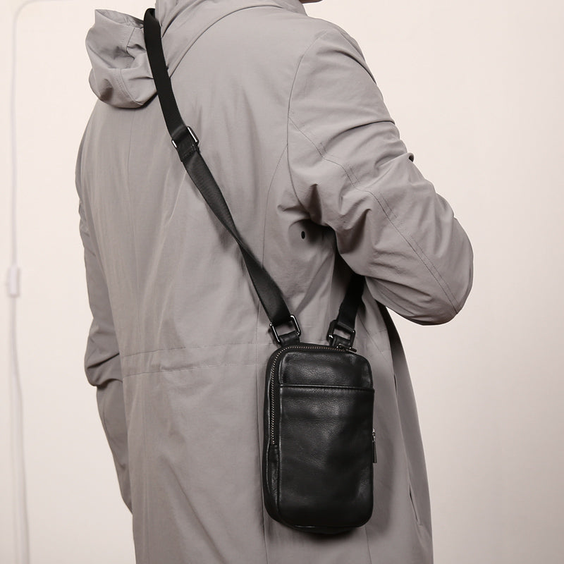 Sac bandoulière oblique en cuir pour homme