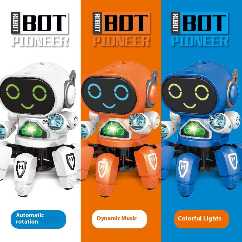 Robot électronique à six pinces dansant, jouet musical et lumineux