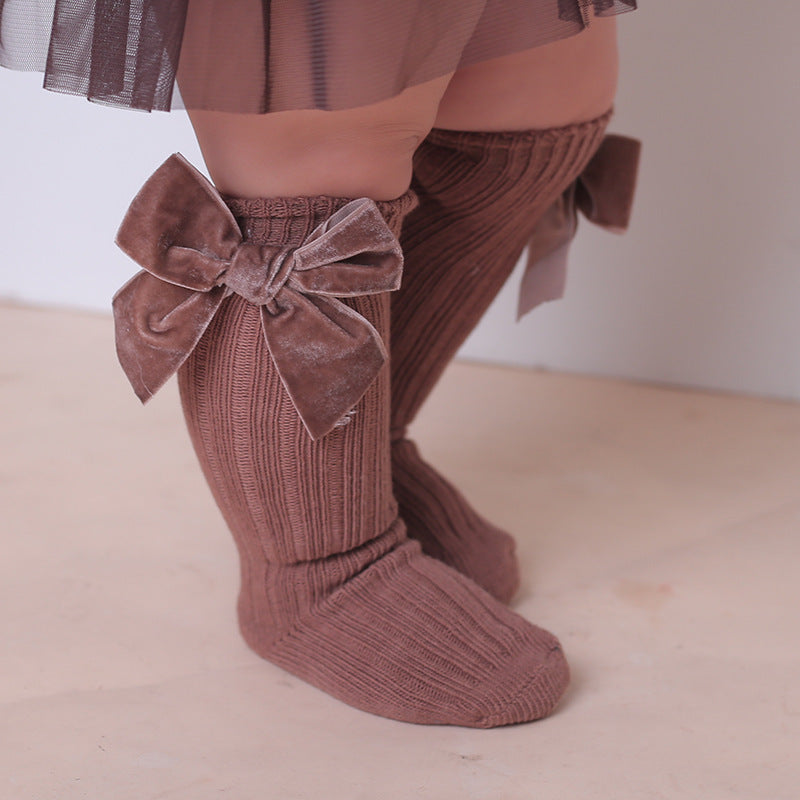 Chaussettes en laine pour fille avec noeud