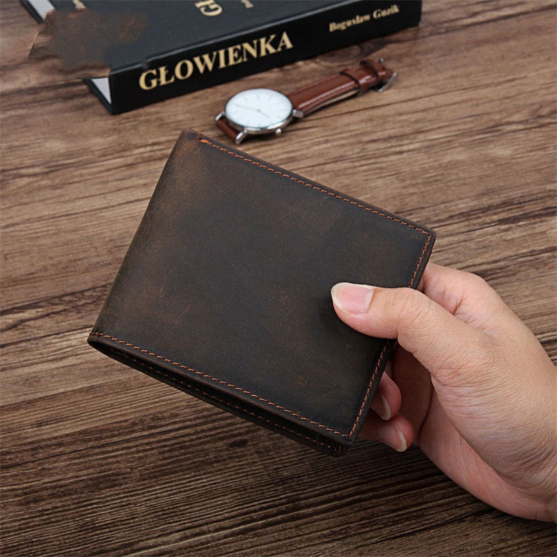 Portefeuille vintage pour homme en peau de cheval