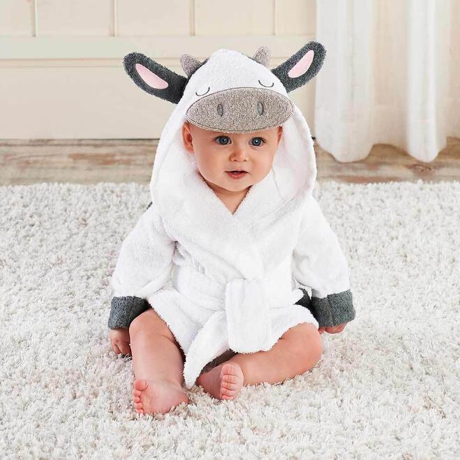 Serviettes de bain pour bébé en coton avec des dessinateurs d'animaux mignons, peignoirs de bain pour enfants, peignoirs à capuche pour bébé.