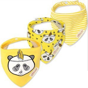 Bavoir en forme de double triangle pour bébé, serviettes à salive pour enfants, pack de 3