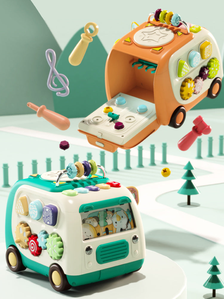 Jouets amusants développement intellectuel, motricité fine, tambours, jouets, hexaèdre, bus