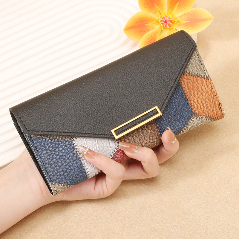 Petit porte monnaie rétro fine à boucle en cuir