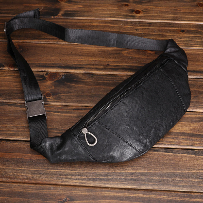 Sac banane en cuir pour homme, petit modèle