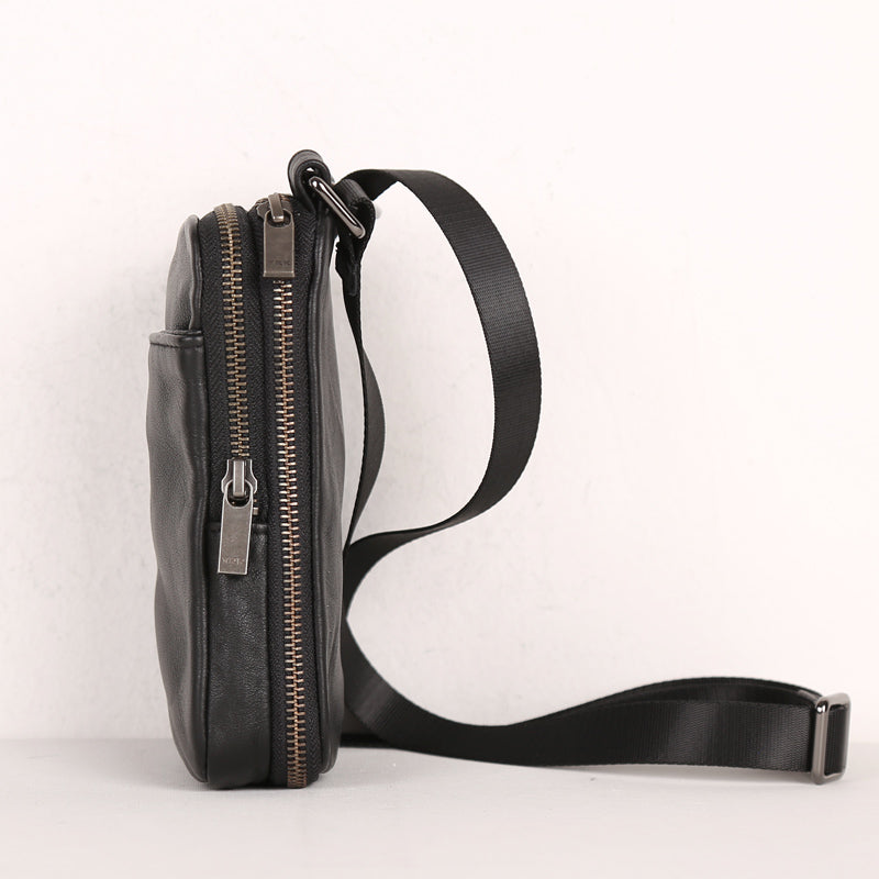 Sac bandoulière oblique en cuir pour homme