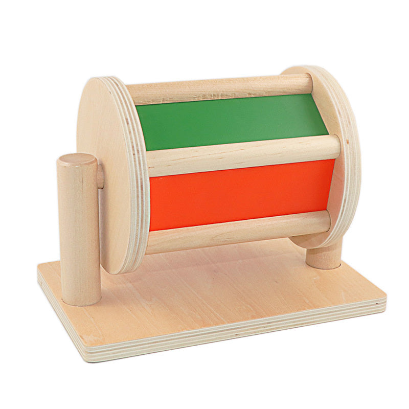 Miroir en bois, tambour en tissu, matériel pédagogique Montessori pour l'éducation préscolaire