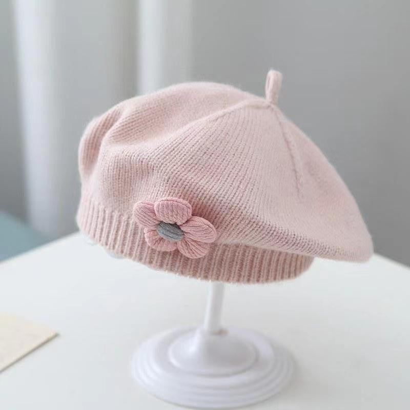 Béret bébé fille Béret tricoté en laine