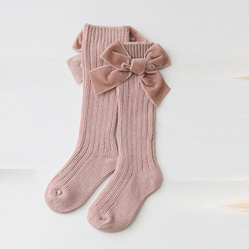 Chaussettes en laine pour fille avec noeud