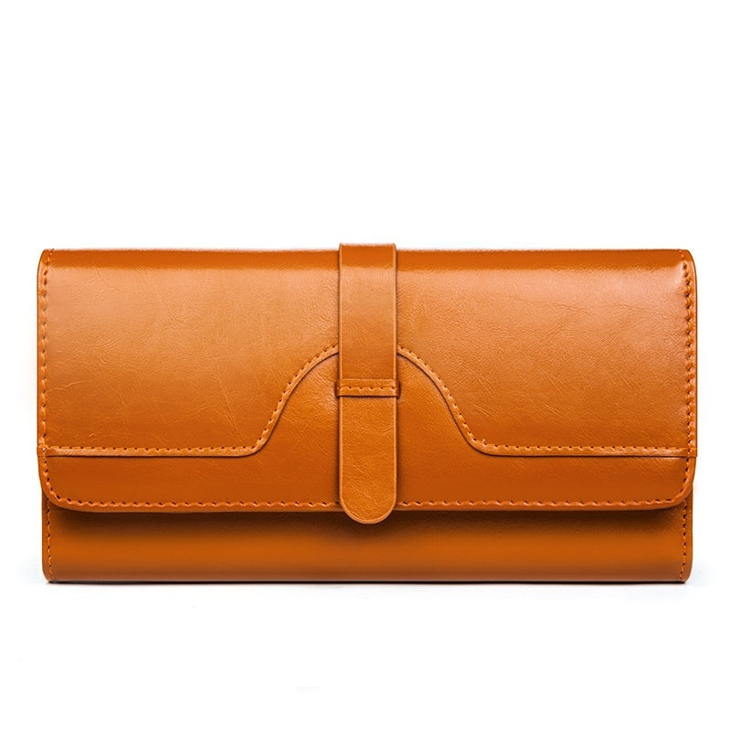 Portefeuille femme à trois volets en cuir